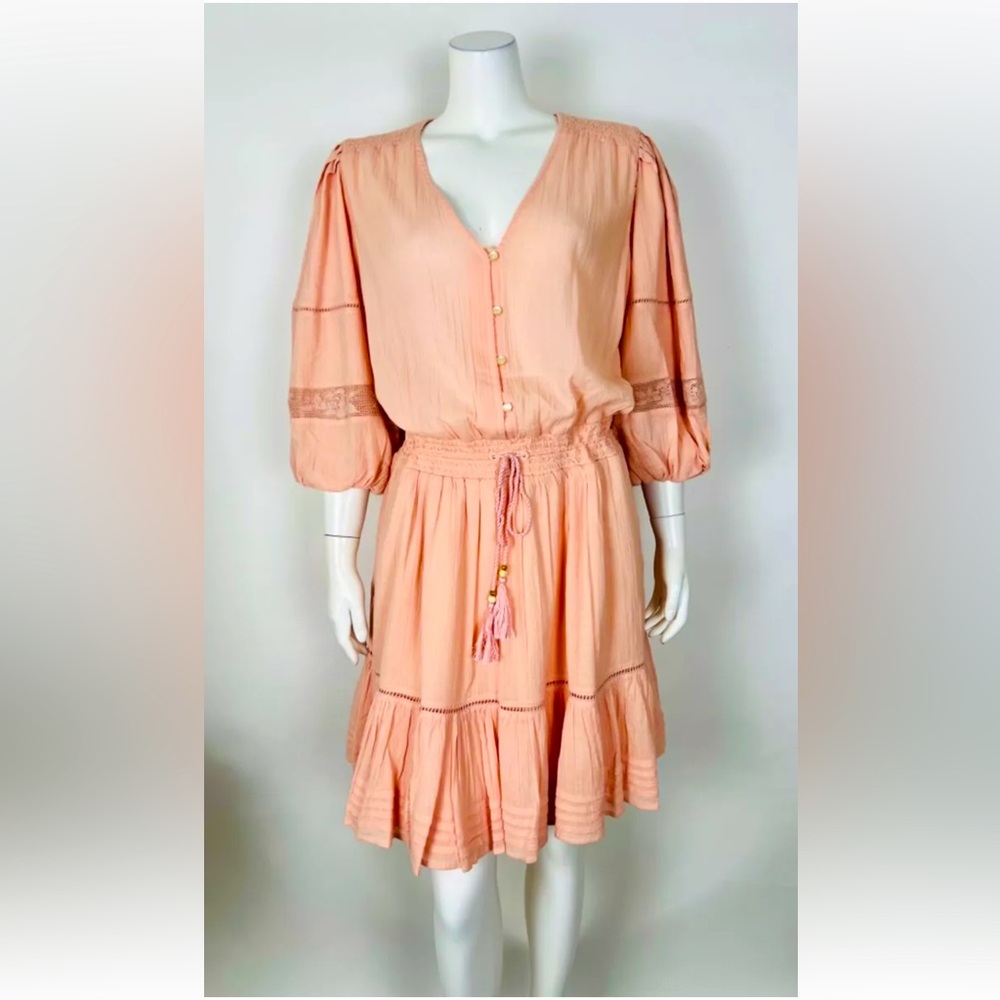 ECU Pale Pink Black Label Mini Boho Dress